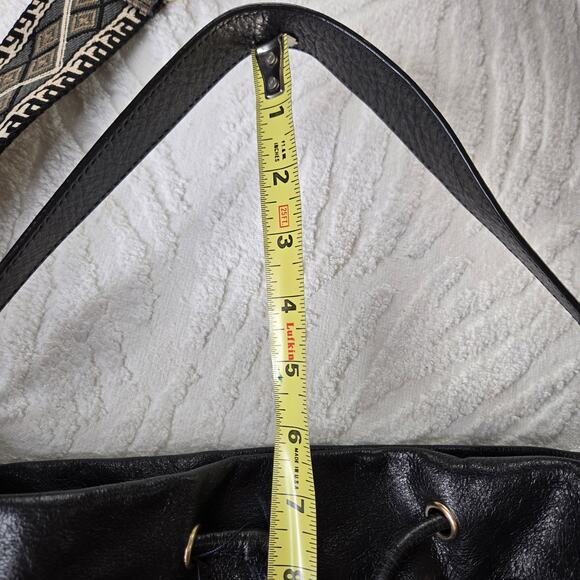 Cole Haan Stagedoor Studio hobo tote leather drawstring bag large black - Picture 15 of 17